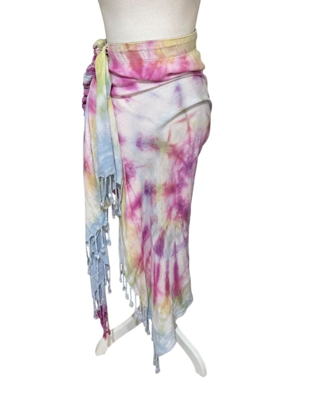 Just Bee Queen Pink Tye Dye Wrap Size Small Swim Beach Cover Up Skirt